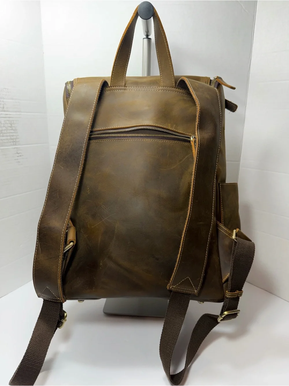 BOSTANTEN Vintage Laptop Backpack 15.6'' - Handcrafted Crazy Horse Leather $250